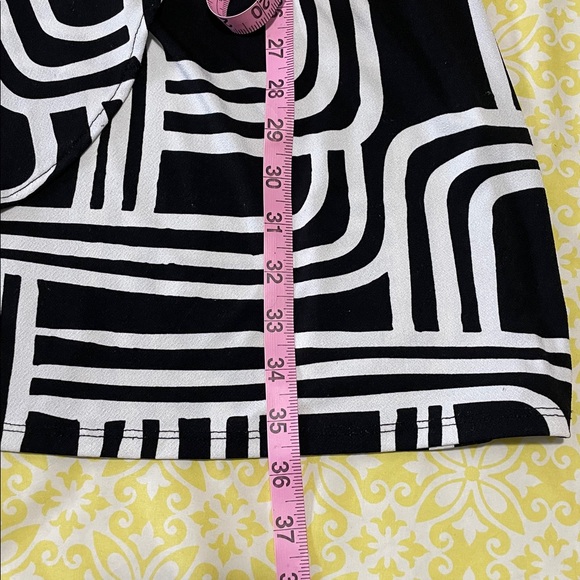 2/$20 Nine West XL Faux Wrap Black/White Dress Professional Sexy stretchy EUC - Picture 8 of 9